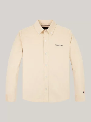 Tommy Hilfiger Hilfiger Monotype Regular Fit Cord-Hemd COUNTRY IVORY Outlet