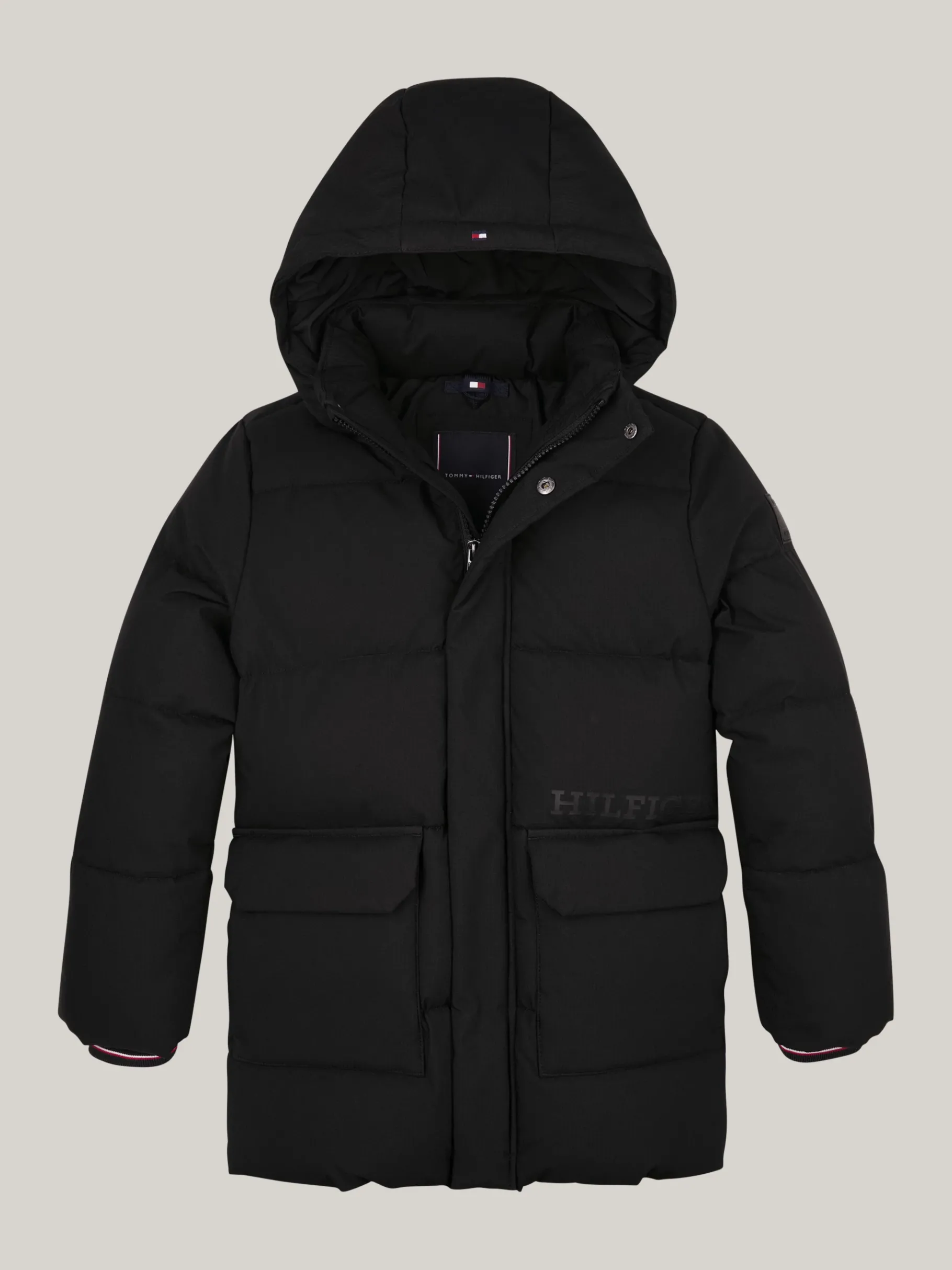 Tommy Hilfiger Hilfiger Monotype Relaxed Fit Pufferjacke BLACK Outlet