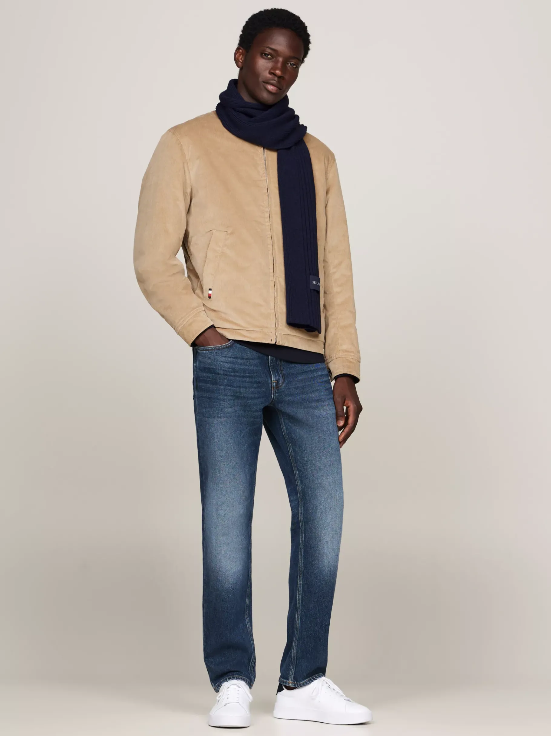 Tommy Hilfiger Hilfiger Monotype Schal mit Wolle SPACE BLUE Outlet