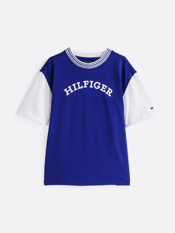 Tommy Hilfiger Hilfiger Monotype T-Shirt mit geflocktem Logo WEDGE BLUE / WHITE Online