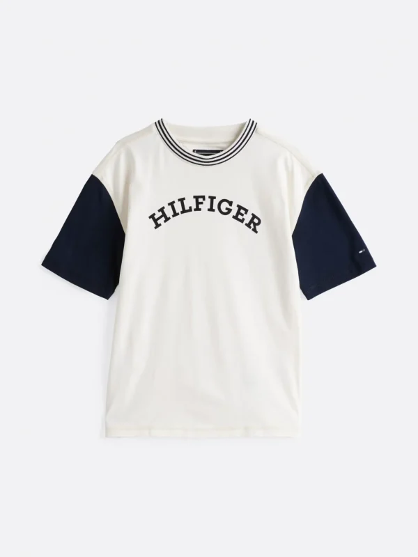 Tommy Hilfiger Hilfiger Monotype T-Shirt mit geflocktem Logo CALICO / DARK NIGHT NAVY Clearance