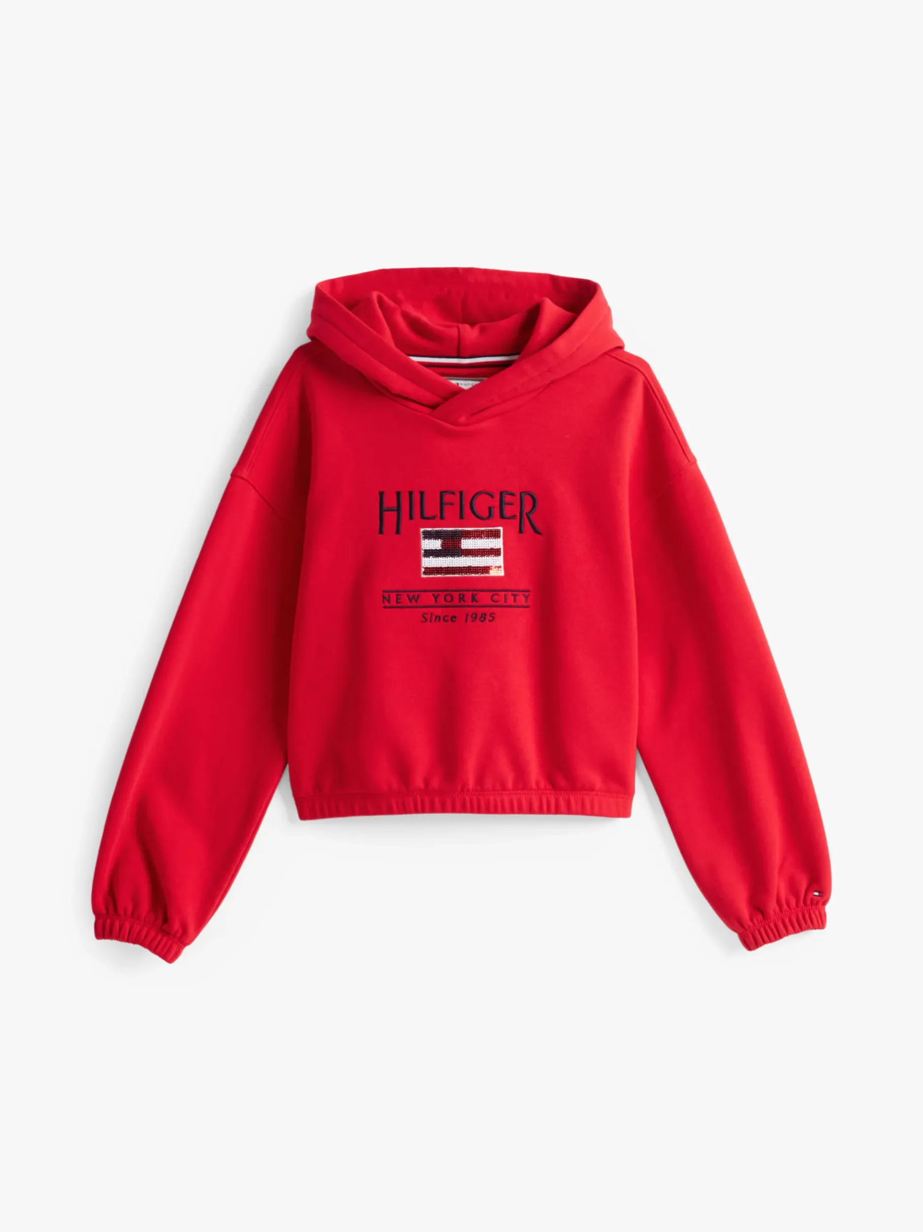 Tommy Hilfiger Hilfiger Relaxed Fit Hoodie mit Pailletten PRIMARY RED Cheap