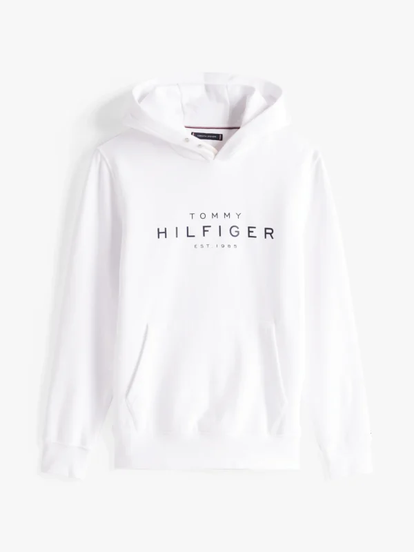 Tommy Hilfiger Hoodie mit Druckknöpfen und Logo WHITE Hot