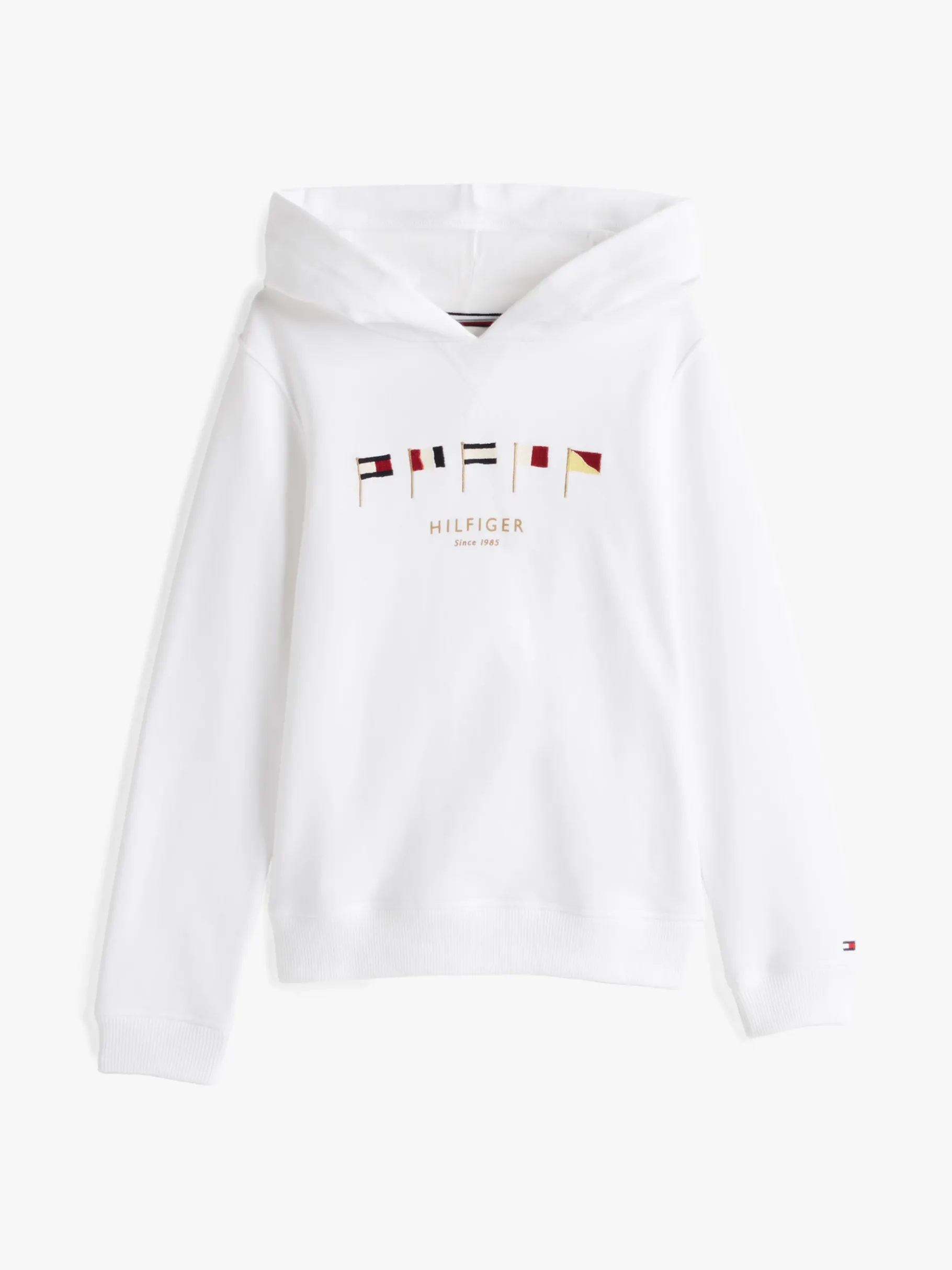 Tommy Hilfiger Hoodie mit Flaggen-Stickereien WHITE Clearance