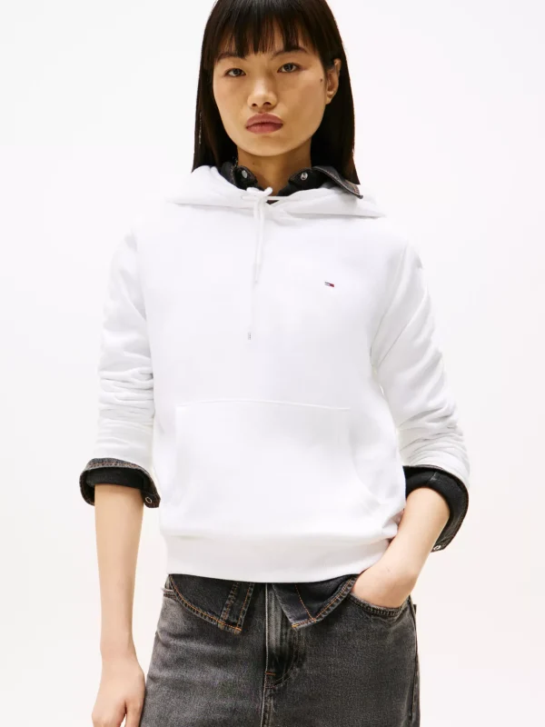 Tommy Hilfiger Hoodie mit Flag-Patch WHITE Outlet