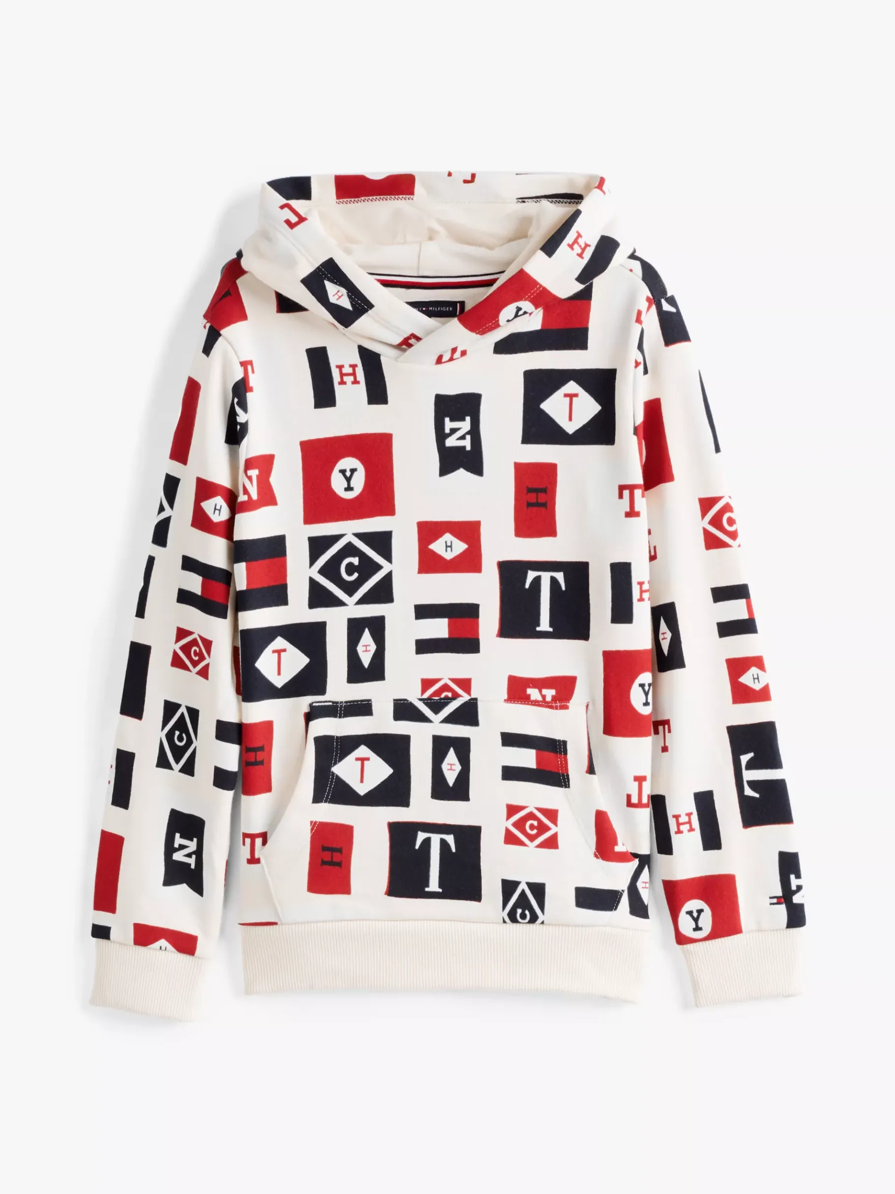 Tommy Hilfiger Hoodie mit Flag-Print ANCIENT WHITE Cheap