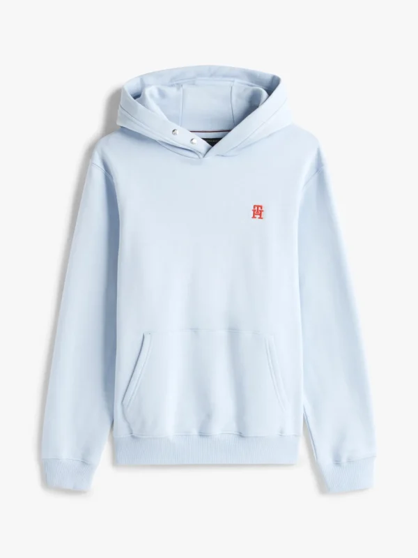 Tommy Hilfiger Hoodie mit Kontrast-TH-Monogramm BREEZY BLUE Sale