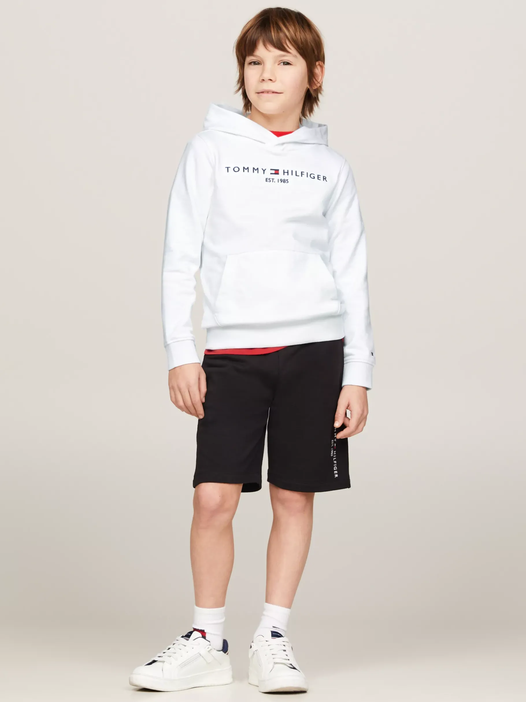Tommy Hilfiger Hoodie mit Logo WHITE Hot