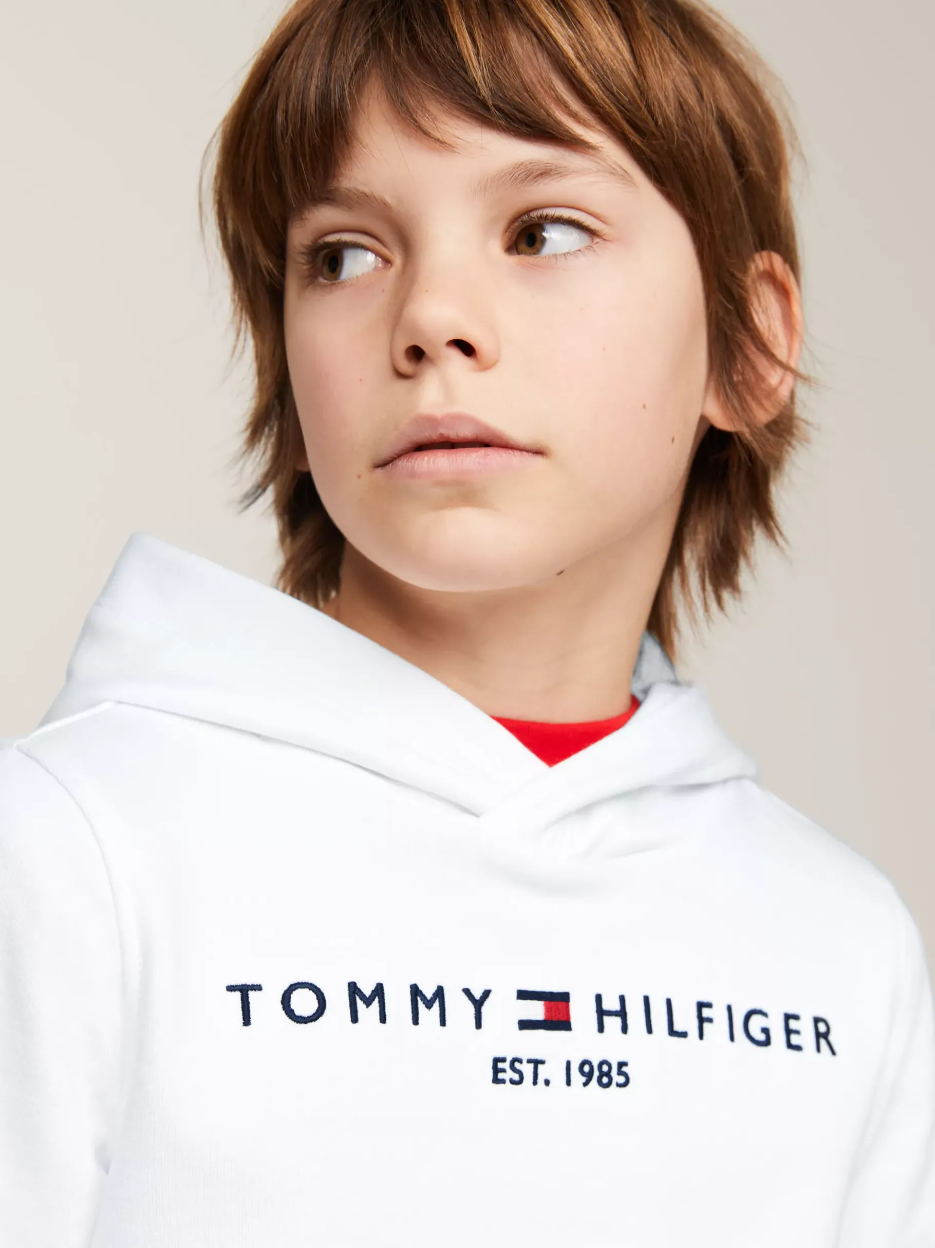 Tommy Hilfiger Hoodie mit Logo WHITE Hot