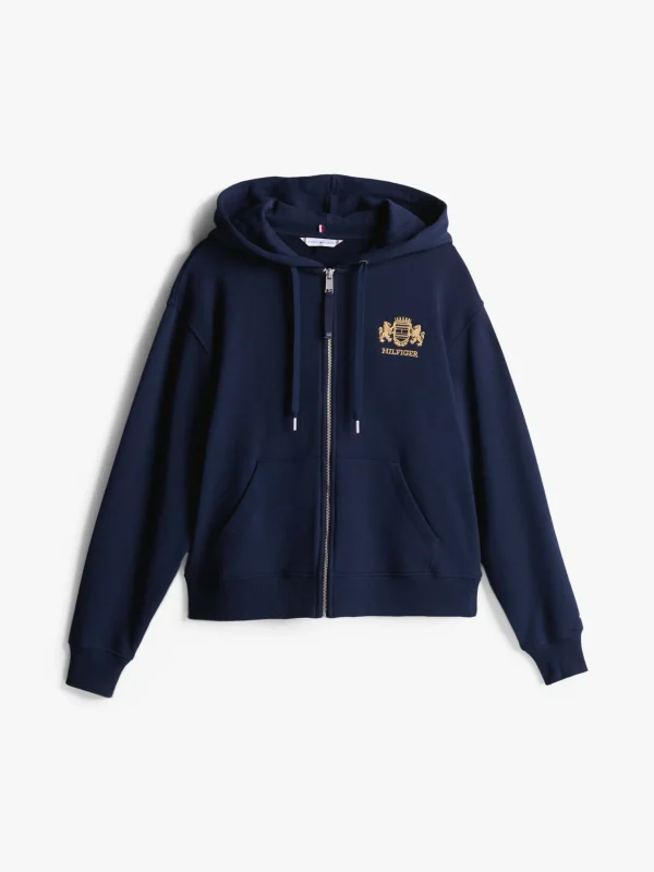 Tommy Hilfiger Hoodie mit Reißverschluss und Logo DARK NIGHT NAVY New