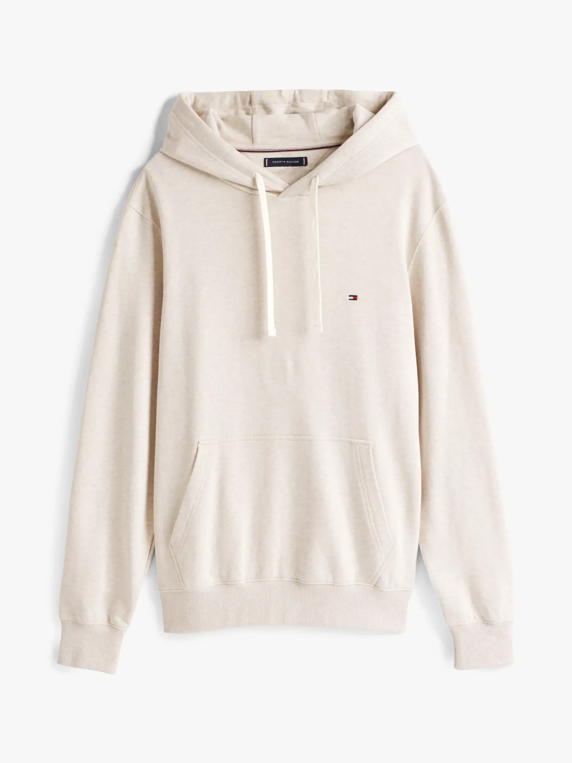 Tommy Hilfiger Hoodie mit Tunnelzug und Flag-Stickerei HEATHERED OATMILK Hot