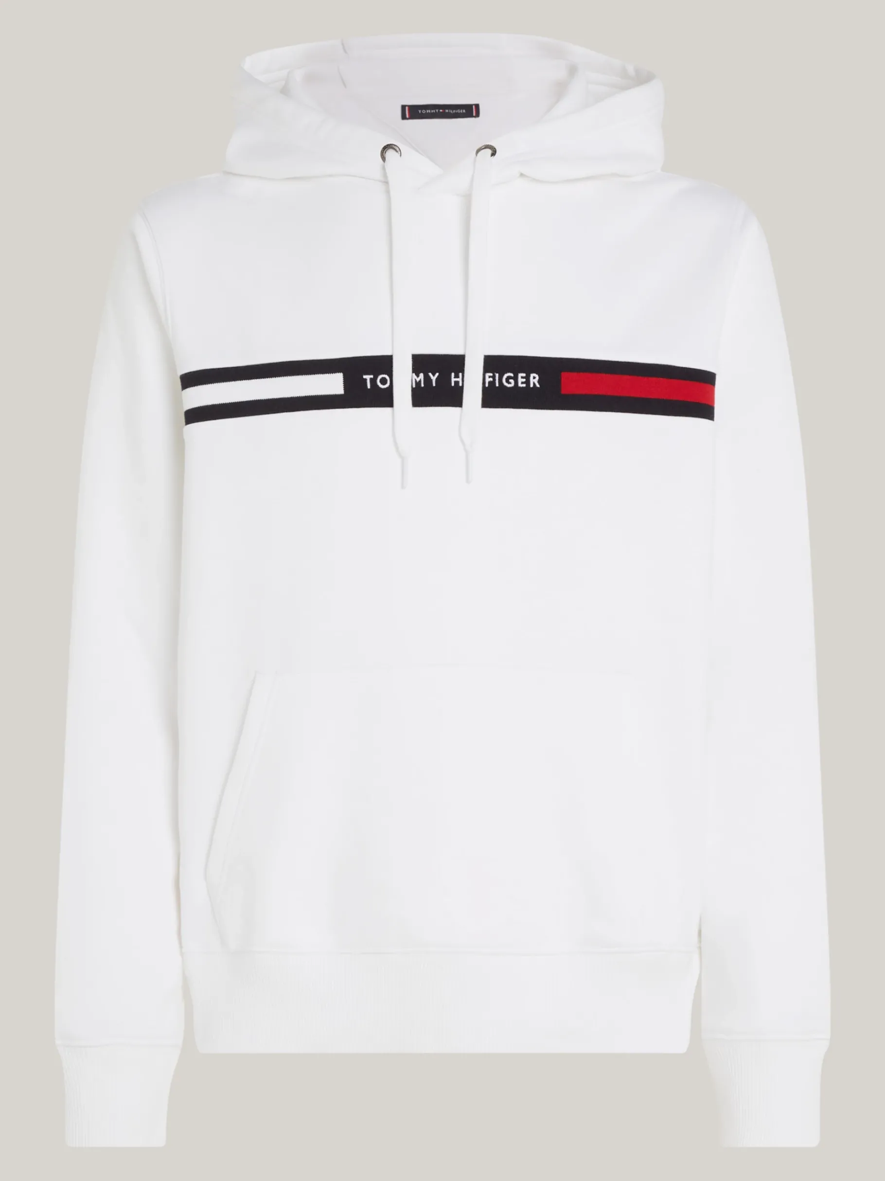 Tommy Hilfiger Hoodie mit Tunnelzug und Logo auf der Brust WHITE Cheap