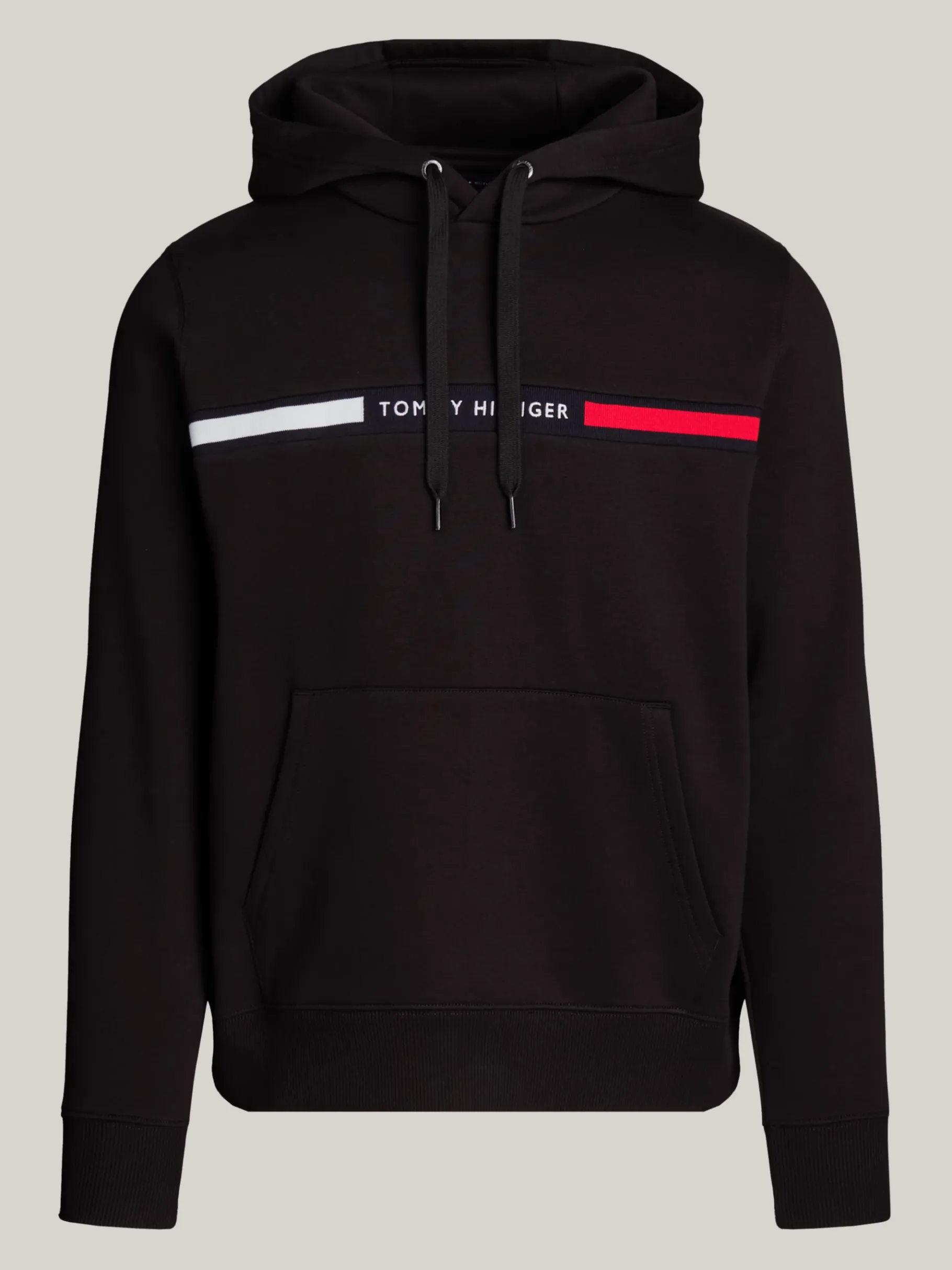 Tommy Hilfiger Hoodie mit Tunnelzug und Logo auf der Brust BLACK Discount