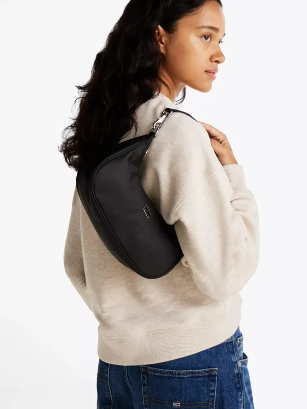 Tommy Hilfiger Iconic Schultertasche mit gleichfarbigem Logo BLACK Best Sale