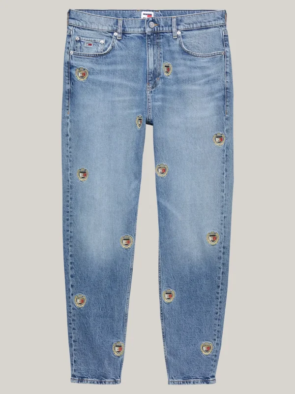 Tommy Hilfiger Isaac Relaxed Tapered Jeans mit Stickereien DENIM MEDIUM Hot