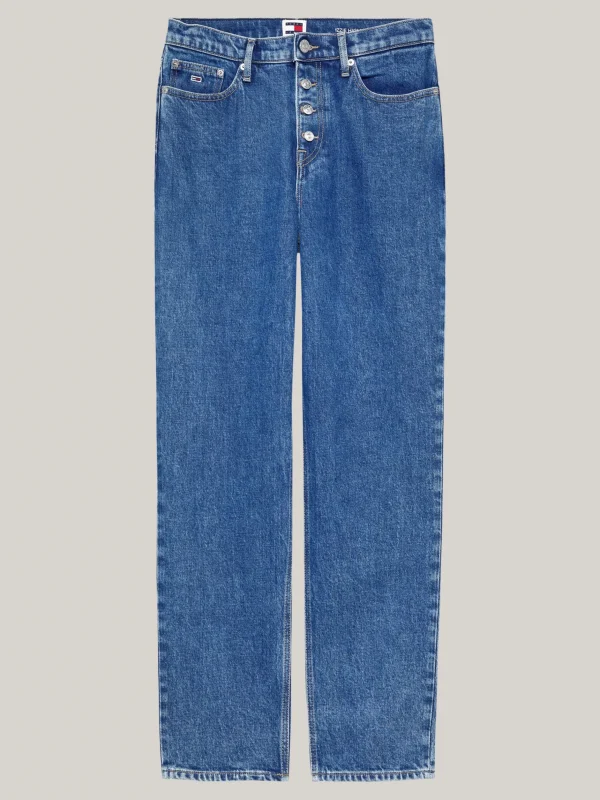Tommy Hilfiger Izzie Straight Leg Jeans mit hohem Bund DENIM MEDIUM Outlet