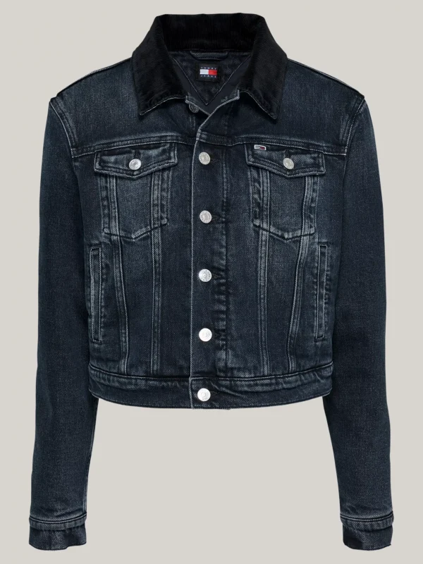 Tommy Hilfiger Izzie wattierte Jeans-Truckerjacke DENIM DARK Store