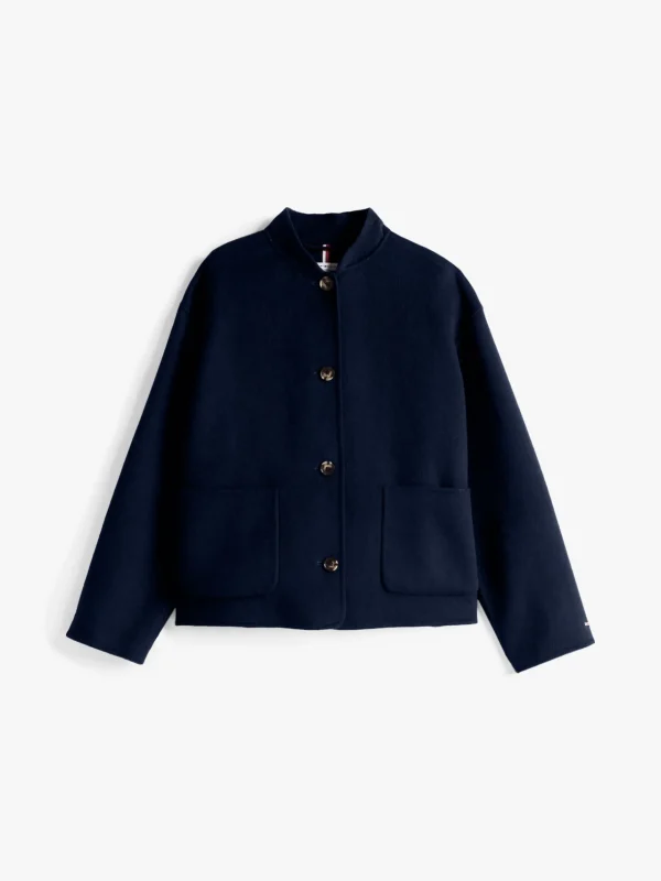 Tommy Hilfiger Jacke aus Wollmix mit Baseball-Kragen DARK NIGHT NAVY Online