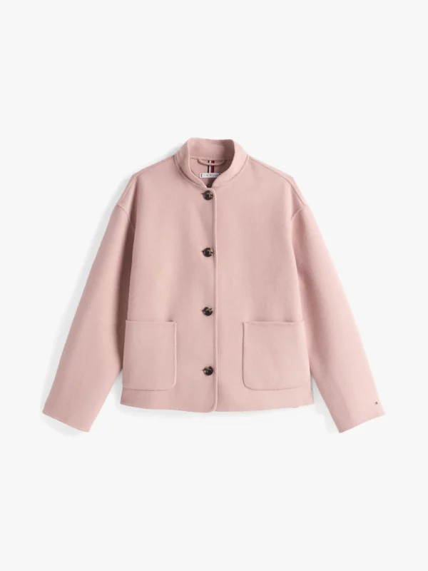 Tommy Hilfiger Jacke aus Wollmix mit Baseball-Kragen FOGGY PINK Store