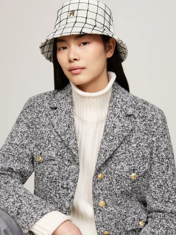 Tommy Hilfiger Jacquard-Fischerhut mit Wolle ANCIENT WHITE Clearance