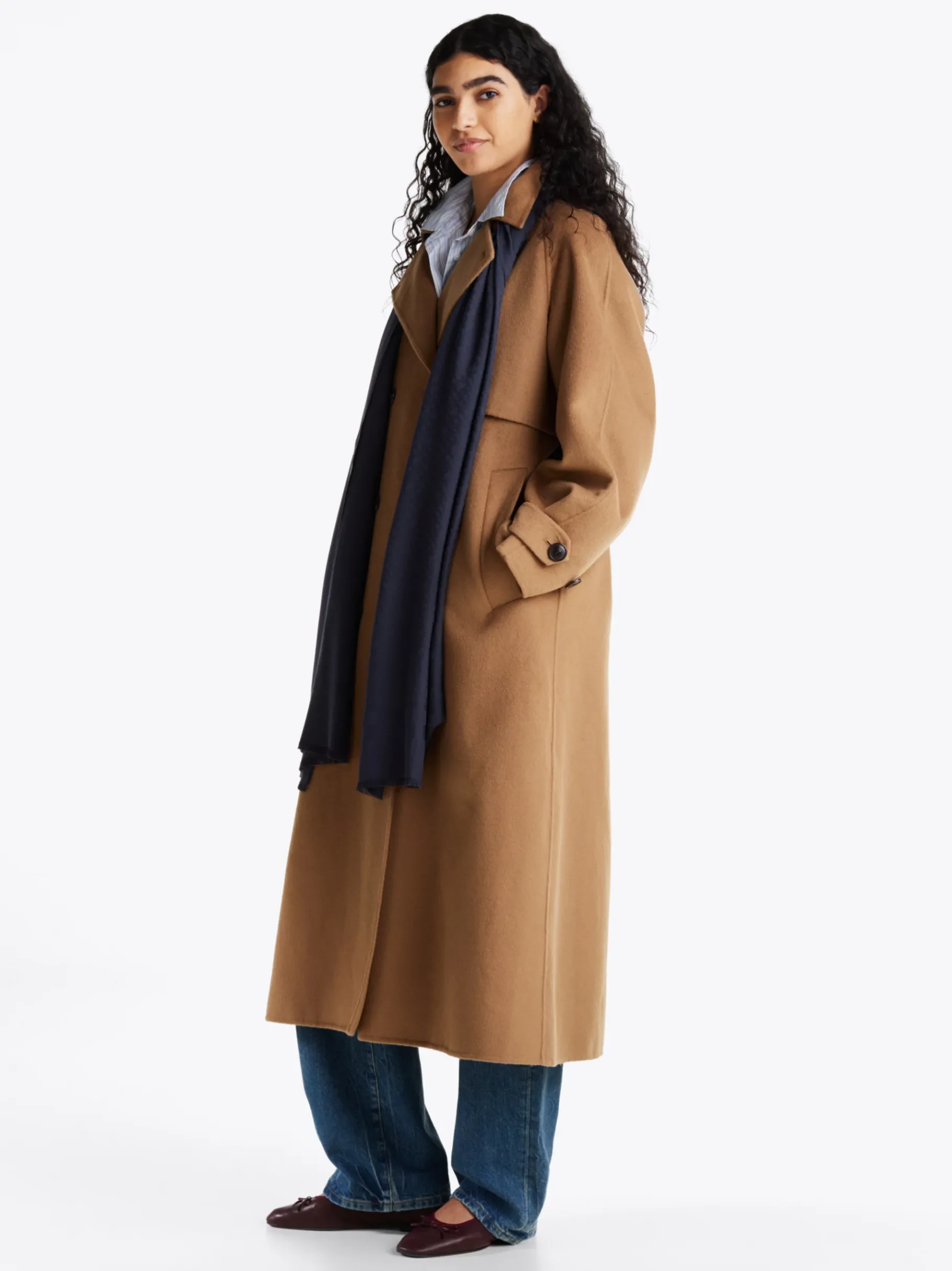 Tommy Hilfiger Jacquard-Schal mit TH-Monogramm und Fransen SPACE BLUE Best Sale