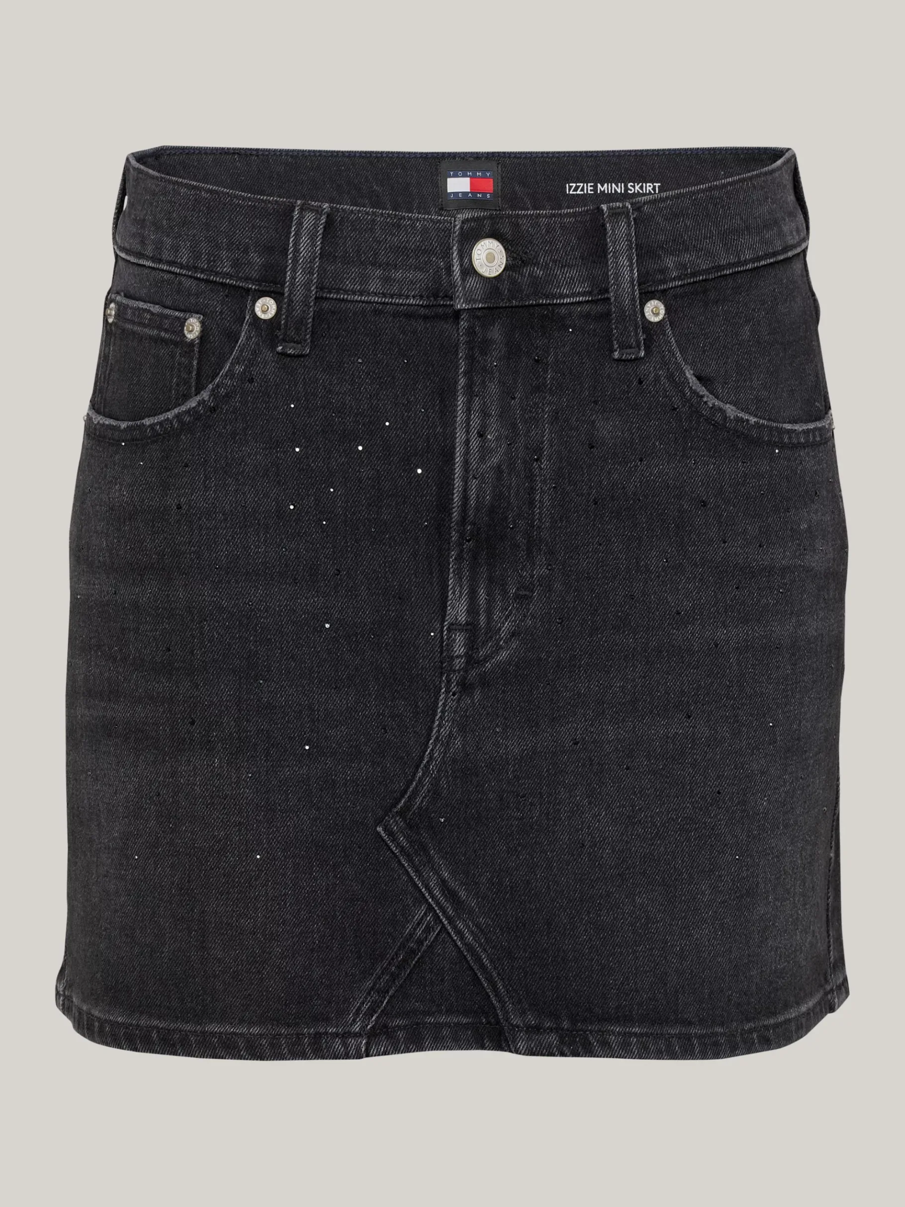 Tommy Hilfiger Jeansrock mit Strass und mittelhohem Bund DENIM BLACK Hot