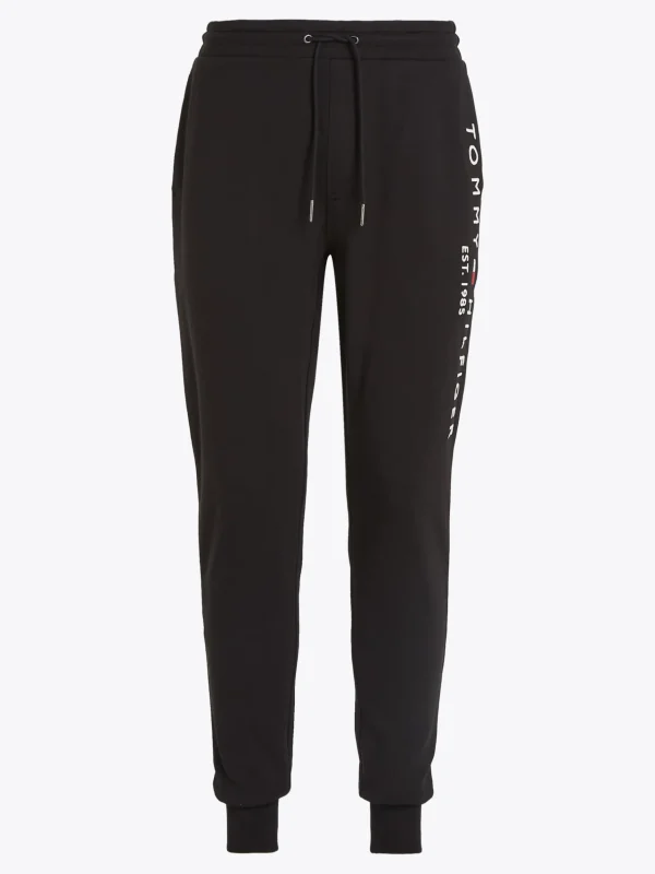 Tommy Hilfiger Jogginghose mit Bündchen und Logo-Stickerei BLACK Sale