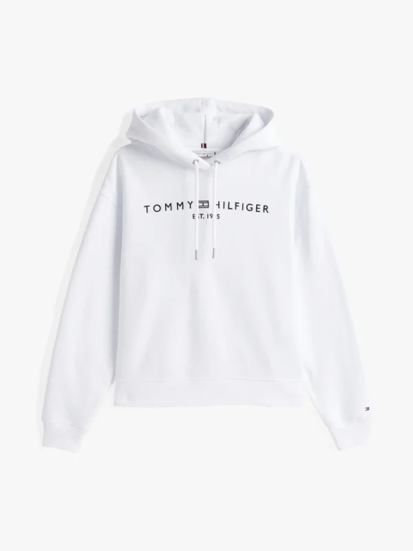 Tommy Hilfiger Kapuzensweatshirt mit Logo-Stickerei TH OPTIC WHITE Store