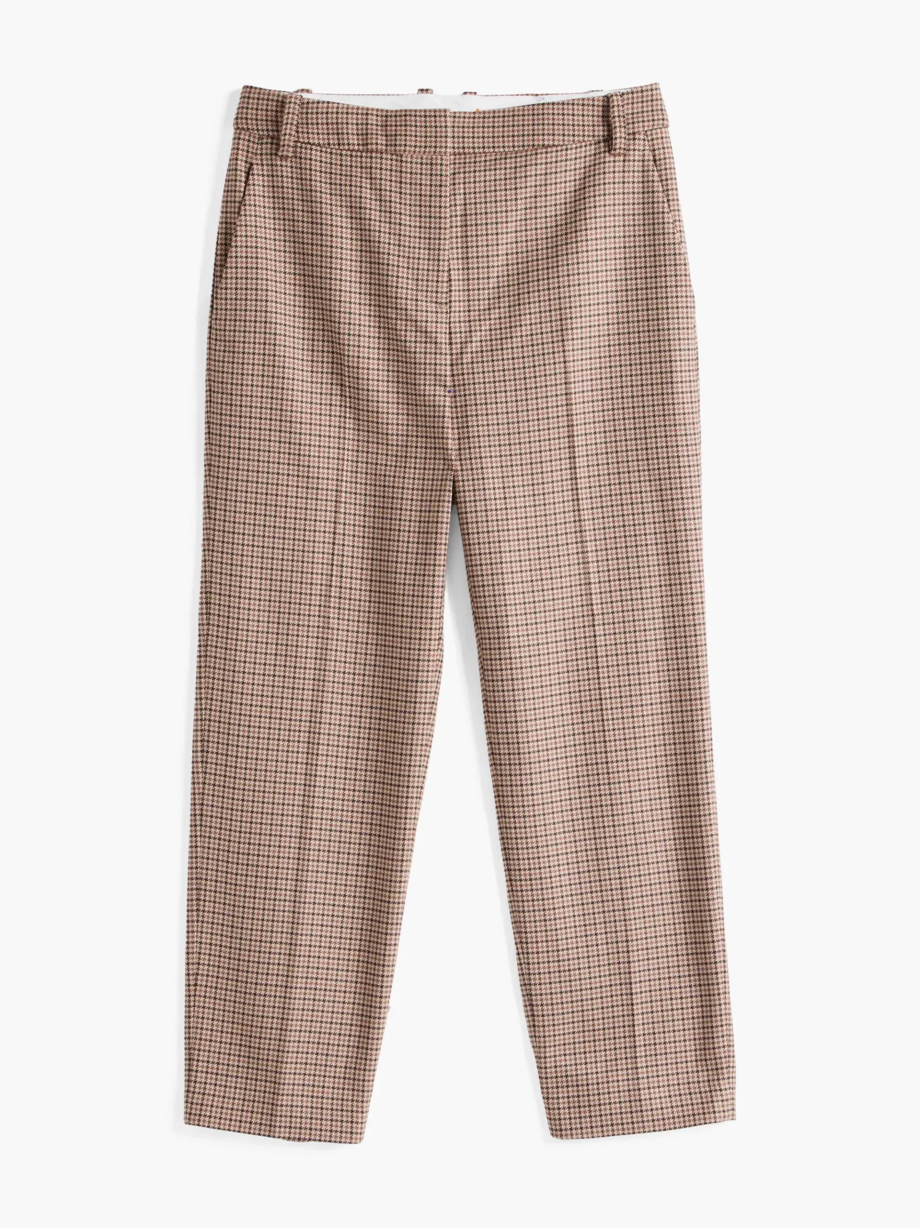 Tommy Hilfiger Karierte Slim Straight Leg Fit Hose BROWN HOUNDSTOOTH New