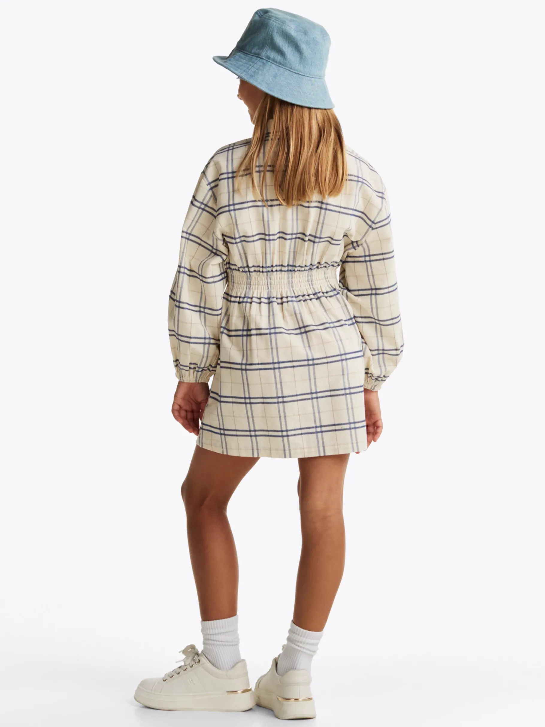 Tommy Hilfiger Kariertes Cord-Hemdkleid CLASSIC BEIGE CHECK Cheap