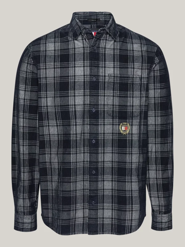 Tommy Hilfiger Kariertes Relaxed Fit Hemd mit Stickerei DARK NIGHT NAVY Cheap