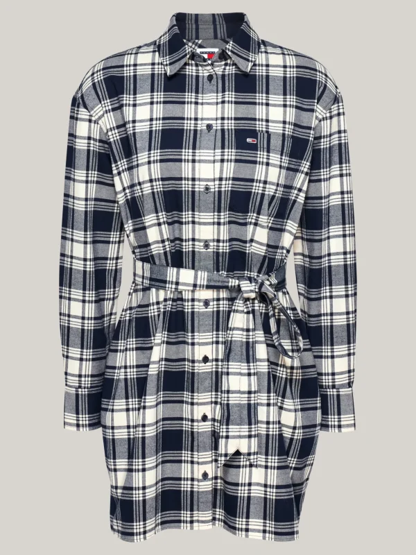 Tommy Hilfiger Kariertes Relaxed Fit Hemdkleid mit Gürtel WINTER CHECK Fashion
