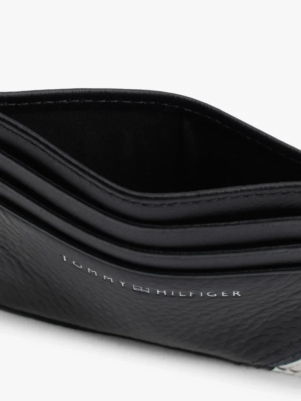 Tommy Hilfiger Kartenetui aus strukturiertem Leder BLACK Flash Sale