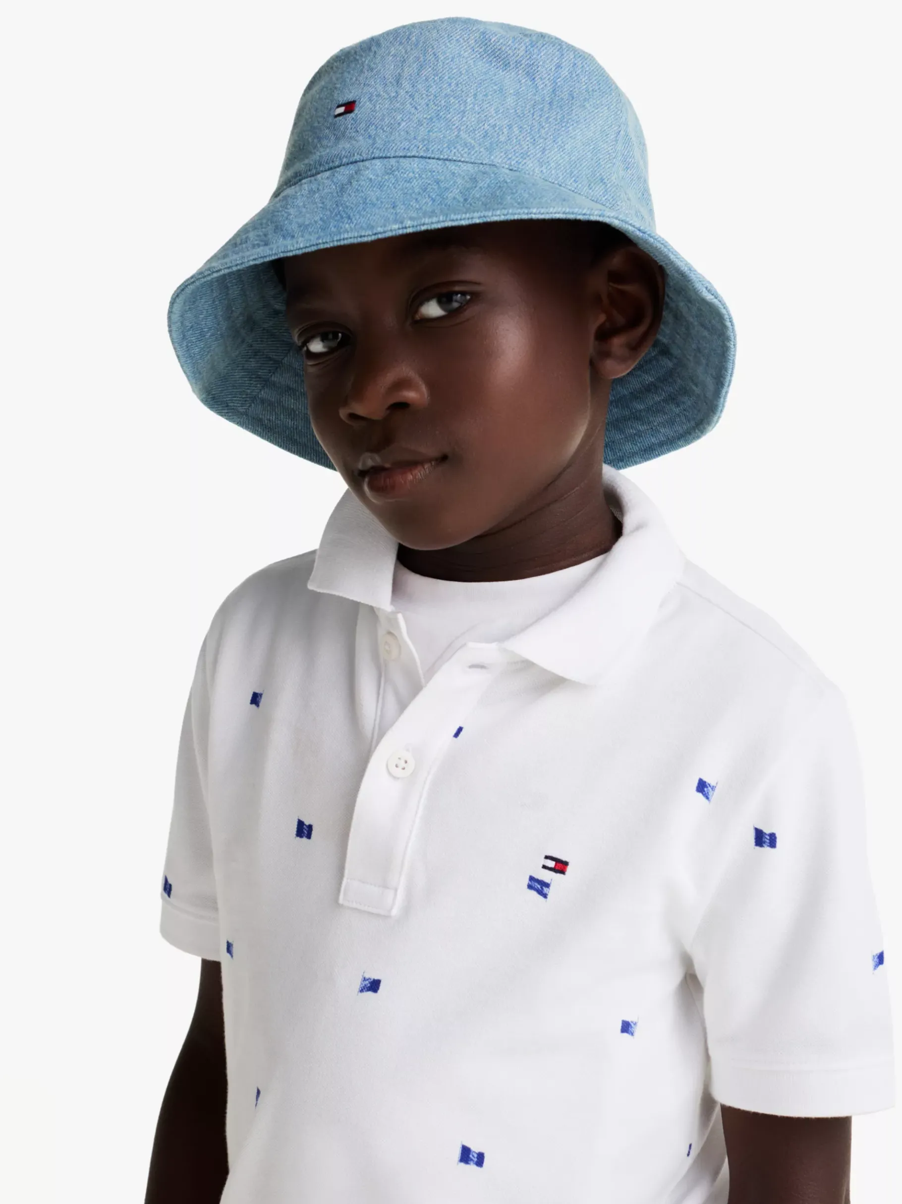 Tommy Hilfiger Kids Essential Fischerhut aus Denim mit Flag DENIM LIGHT Best Sale