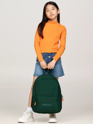 Tommy Hilfiger Kids Essential kuppelförmiger Logo-Rucksack ORNAMENTAL GREEN Best Sale