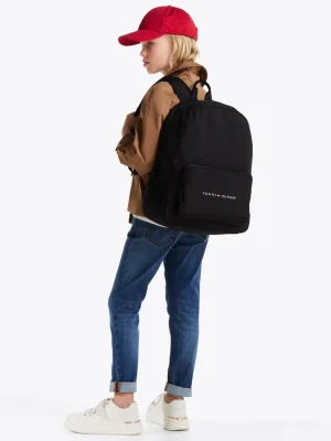 Tommy Hilfiger Kids Essential kuppelförmiger Logo-Rucksack BLACK New