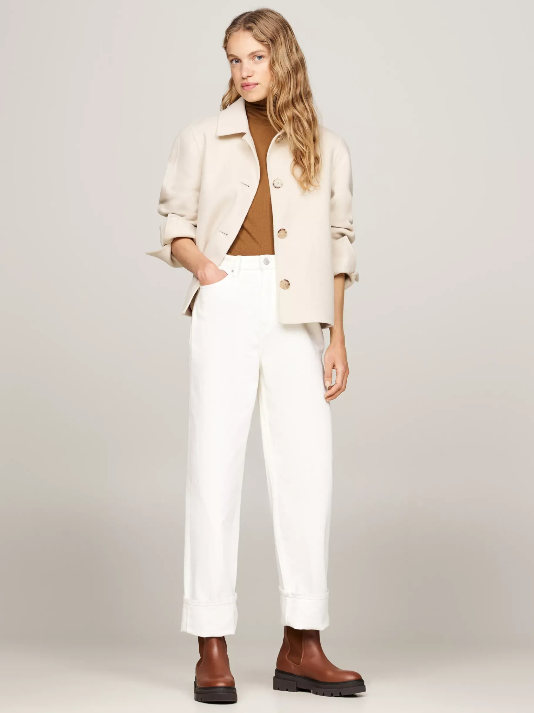 Tommy Hilfiger Klobiger Chelsea-Boot aus Leder COGNAC BROWN Shop