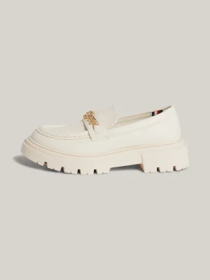 Tommy Hilfiger Klobiger Loafer mit TH-Monogramm und Kette MILK Sale