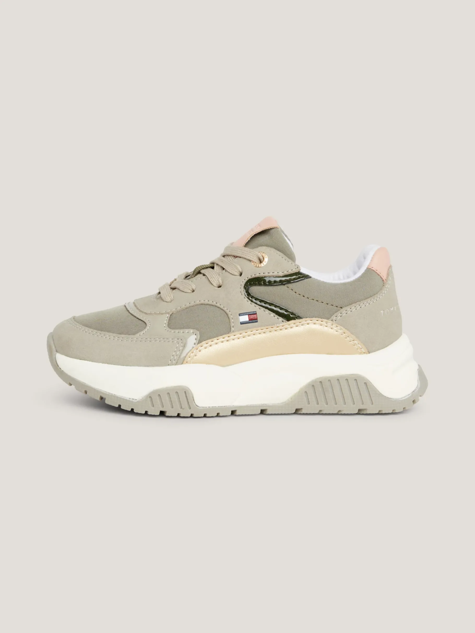 Tommy Hilfiger Klobiger, rutschhemmender Sneaker mit Flag GREY/MILITARY GREEN Cheap