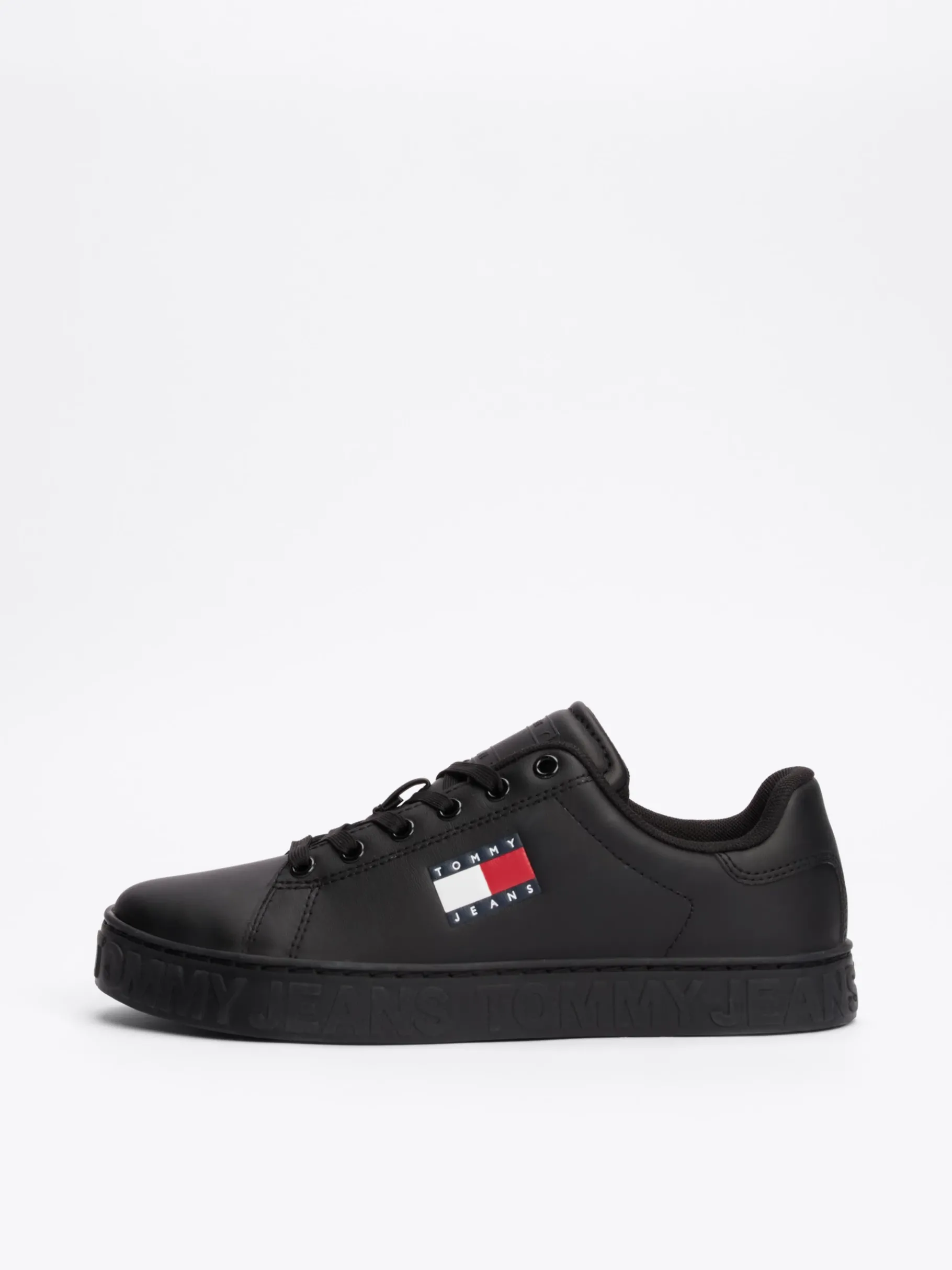 Tommy Hilfiger Kontrast-Sneaker mit geprägtem Logo BLACK Best Sale