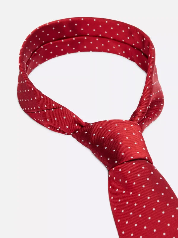 Tommy Hilfiger Krawatte aus reiner Seide mit Punktemuster PRIMARY RED / WHITE Cheap