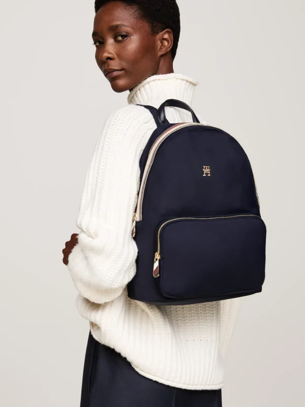 Tommy Hilfiger Kuppelförmiger Rucksack mit TH-Monogramm SPACE BLUE Best Sale