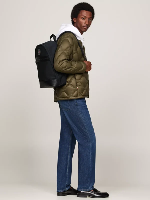 Tommy Hilfiger Kuppelförmiger Rucksack mit Struktur-Mix BLACK Sale