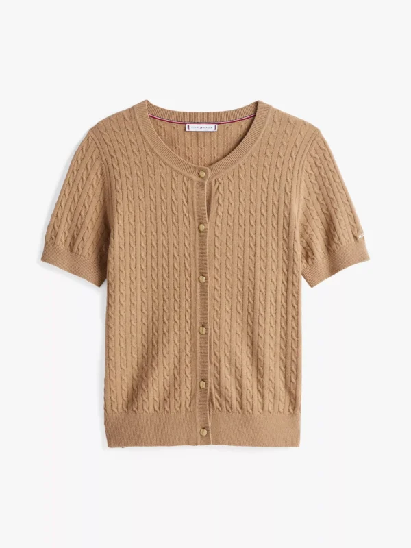 Tommy Hilfiger Kurzarm-Cardigan mit hohem Wollanteil SAFARI CANVAS Store