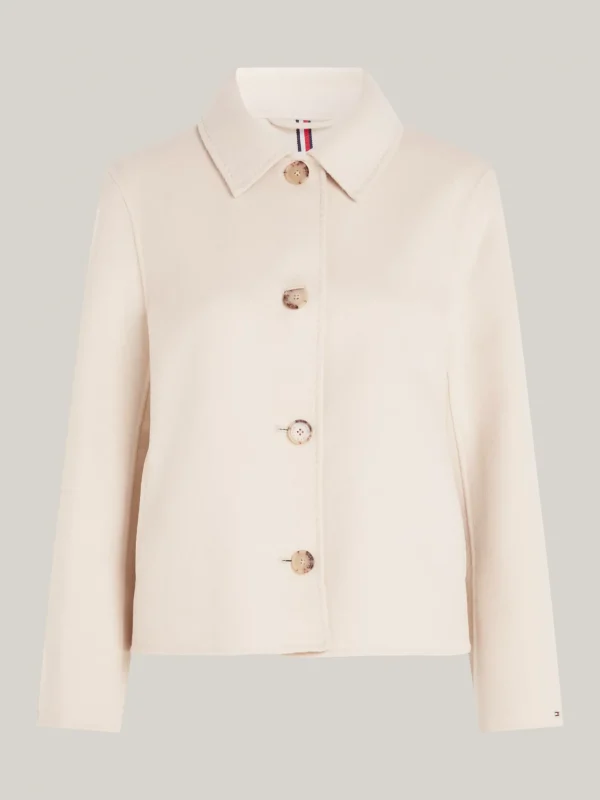 Tommy Hilfiger Kurzer Trenchcoat aus Double Face-Gewebe CLASSIC BEIGE New