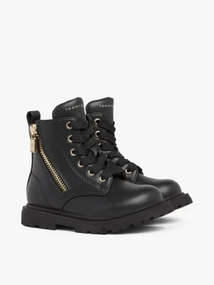Tommy Hilfiger Lace-up Biker-Stiefel BLACK Best