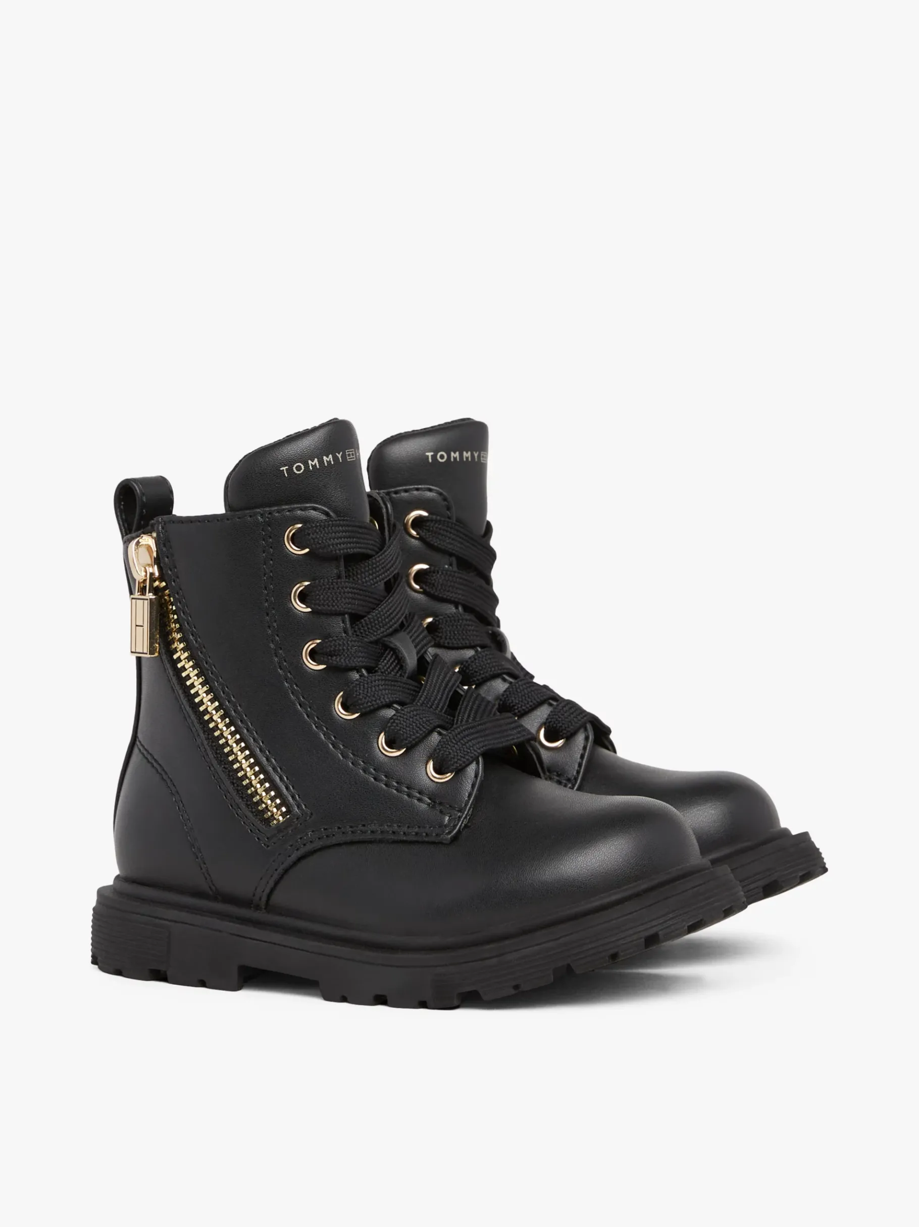 Tommy Hilfiger Lace-up Biker-Stiefel BLACK Best