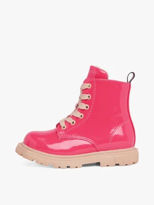 Tommy Hilfiger Lace-up Biker-Stiefel mit Lack-Finish FUCHSIA Hot