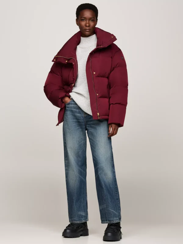 Tommy Hilfiger Lace-up Schneestiefel aus Leder mit Shearling BLACK Store