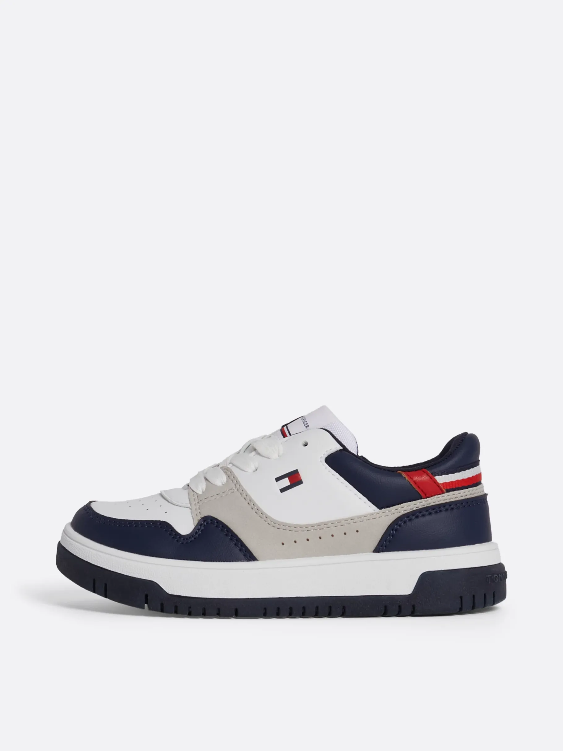 Tommy Hilfiger Lace-up Sneaker im Color Block-Design WHITE/BLUE/RED Flash Sale